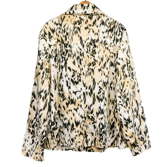 Women's Plus Size 3X STUDIO WORKS Animal Print Lightweight Spring Dressy Jacket - Picture 2 of 5